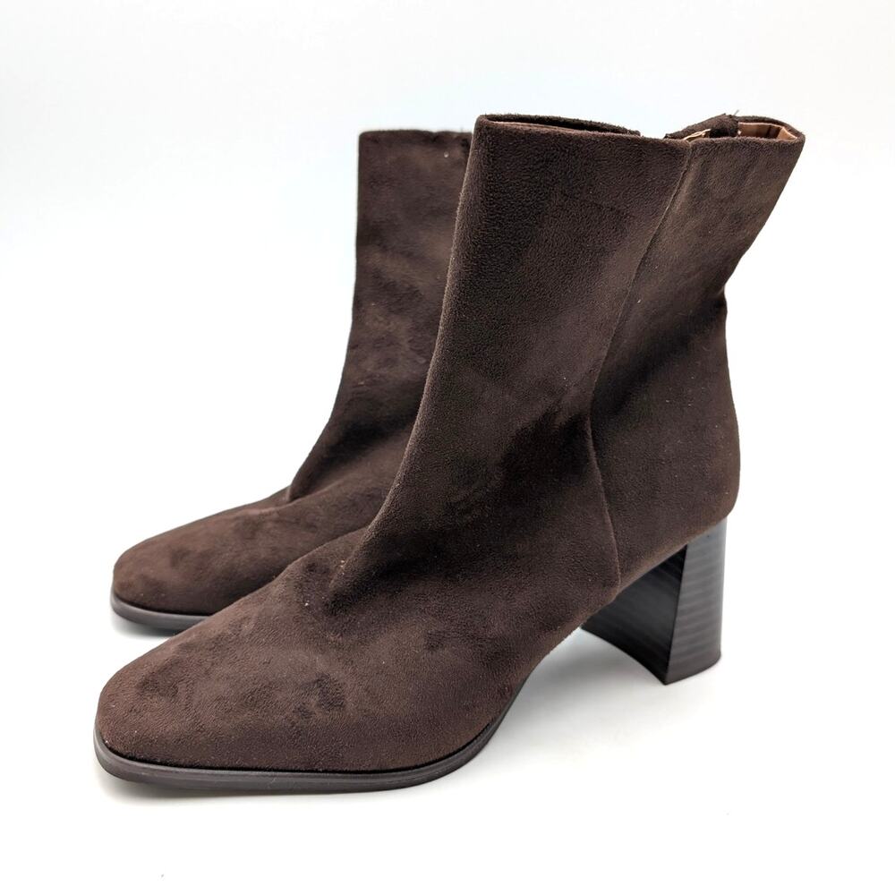 Nordstrom Rack Normandy Block Heel Bootie Women's Brown Size US7M EU37